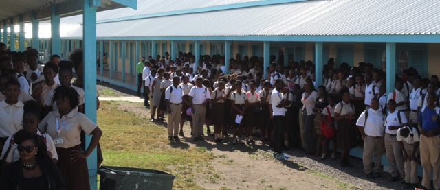 Students at the Basseterre High School (BHS)