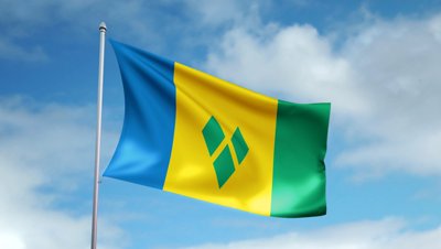 The flag of St. Vincent and the Grenadines