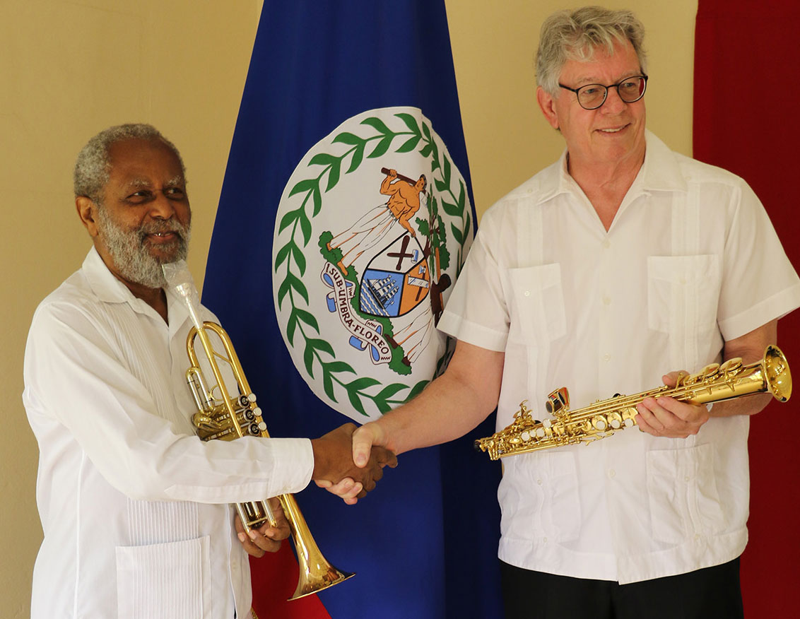 Governor General Receives Donation of Musical Instruments