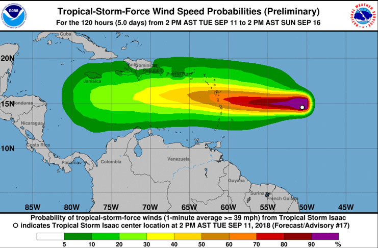 Tropical Storm Isaac Public Advisory #17