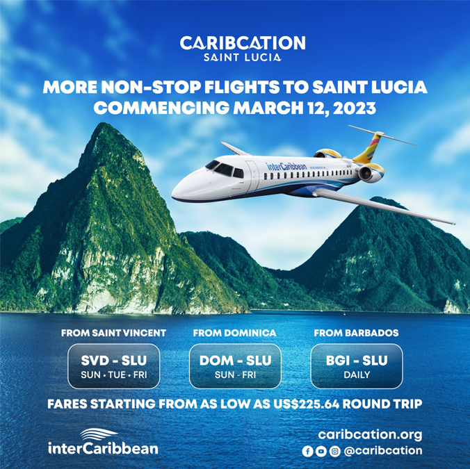 interCaribbean service to Saint Lucia